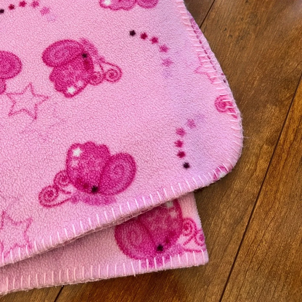 Vintage•Limited Too•Butterflies & Stars Soft Plush Pink Graphic Throw Bl… - Picture 3 of 7